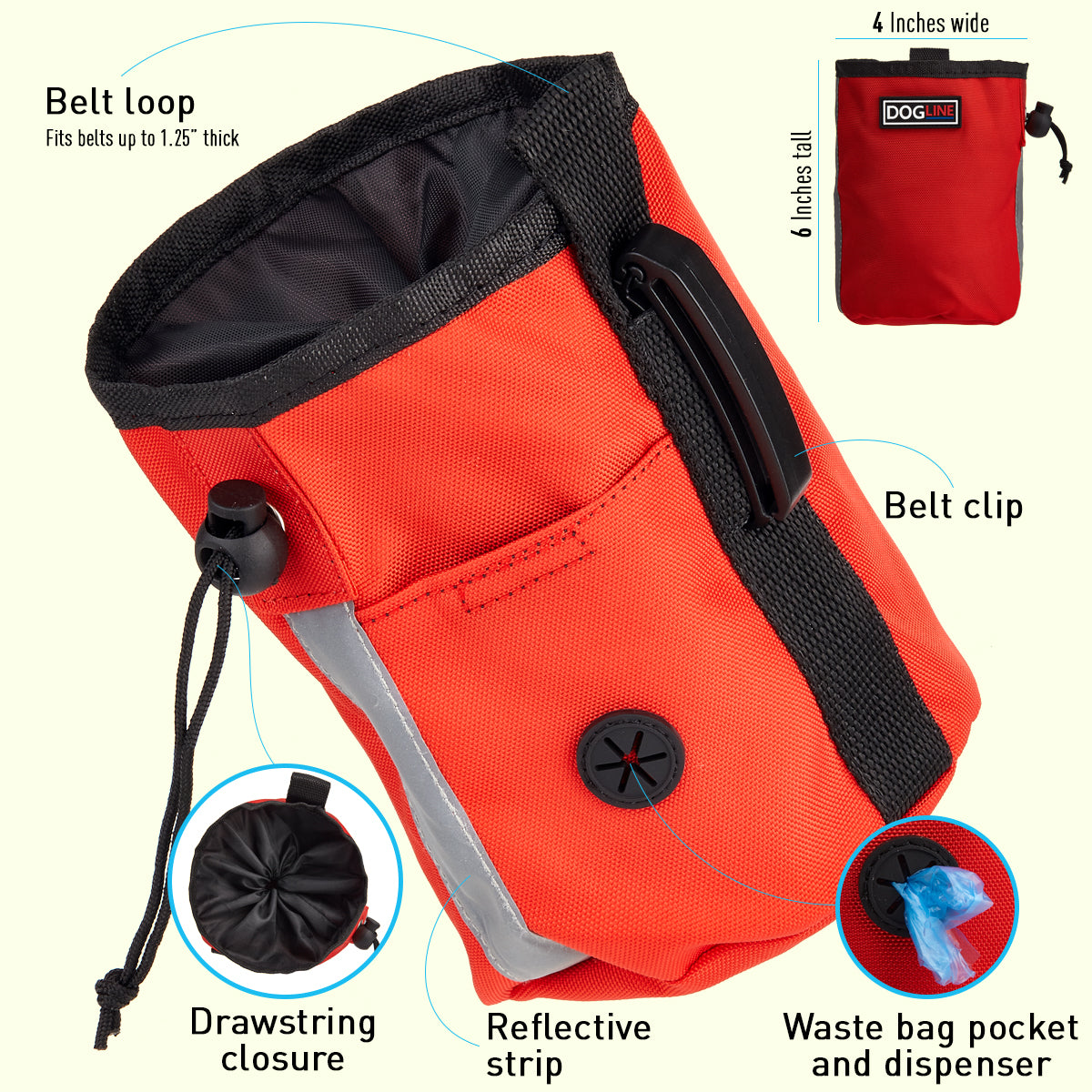 Retrieverworx Treat Pouch with Built-In Waste Bag Dispenser
