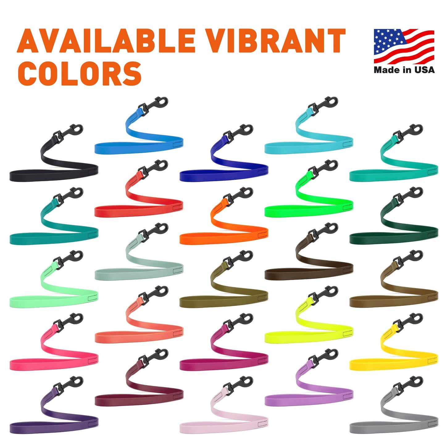 Biothane Waterproof 2 ft Traffic Lead