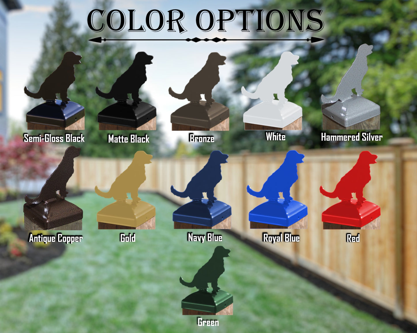 Hand Made 4x4 Golden Retriever Post Cap (Fits 3.5 x 3.5 Post Size) Veteran Made ๐บ๐ธ