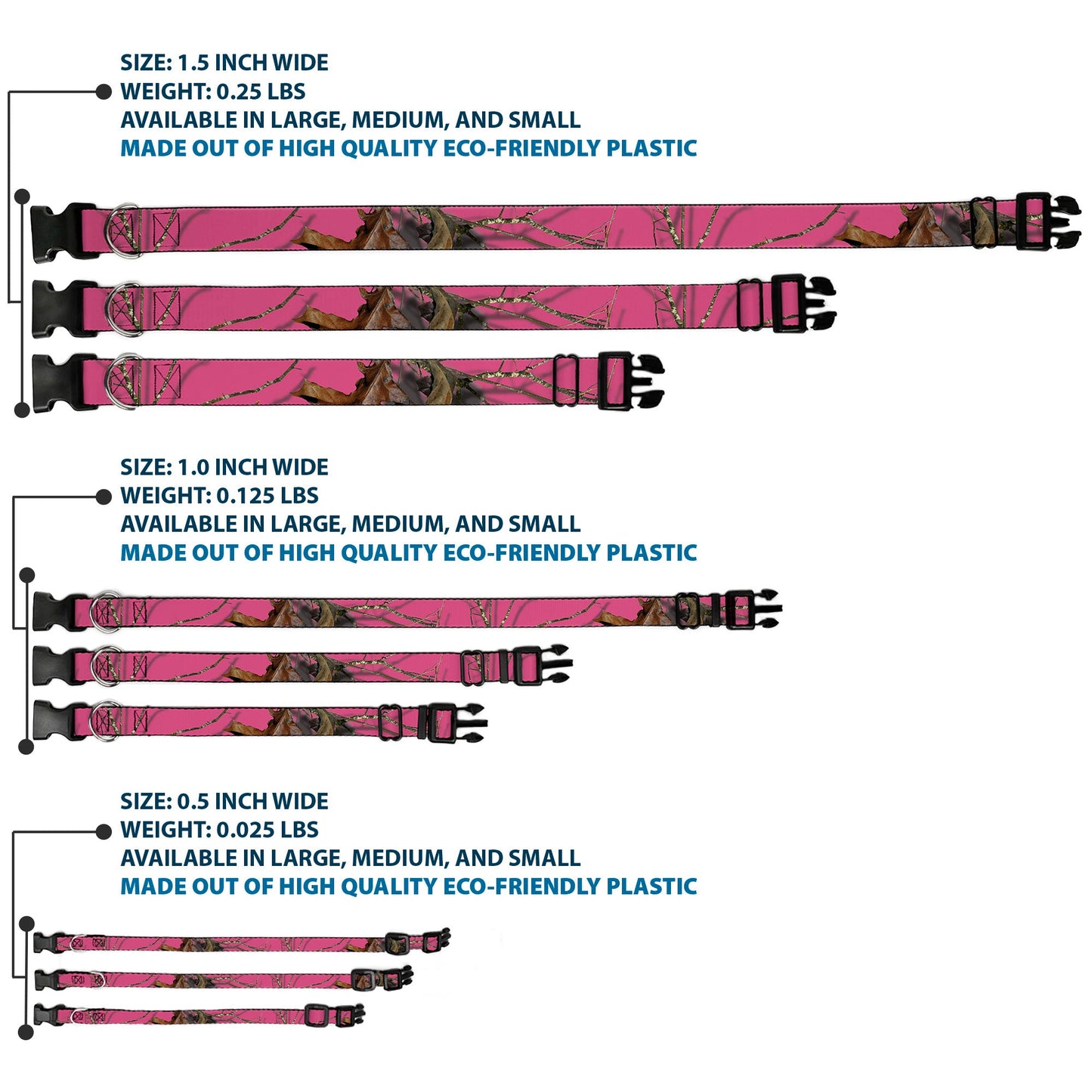Plastic Clip Collar - Mossy Oak Country Roots Camo Fuchsia