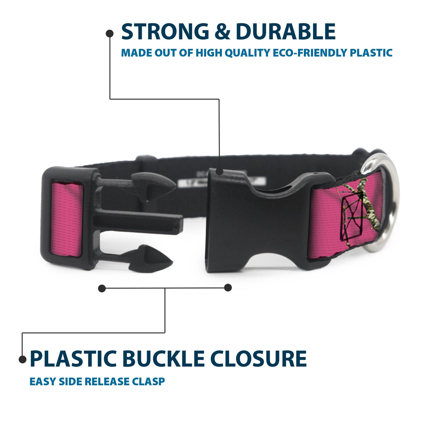 Plastic Clip Collar - Mossy Oak Country Roots Camo Fuchsia