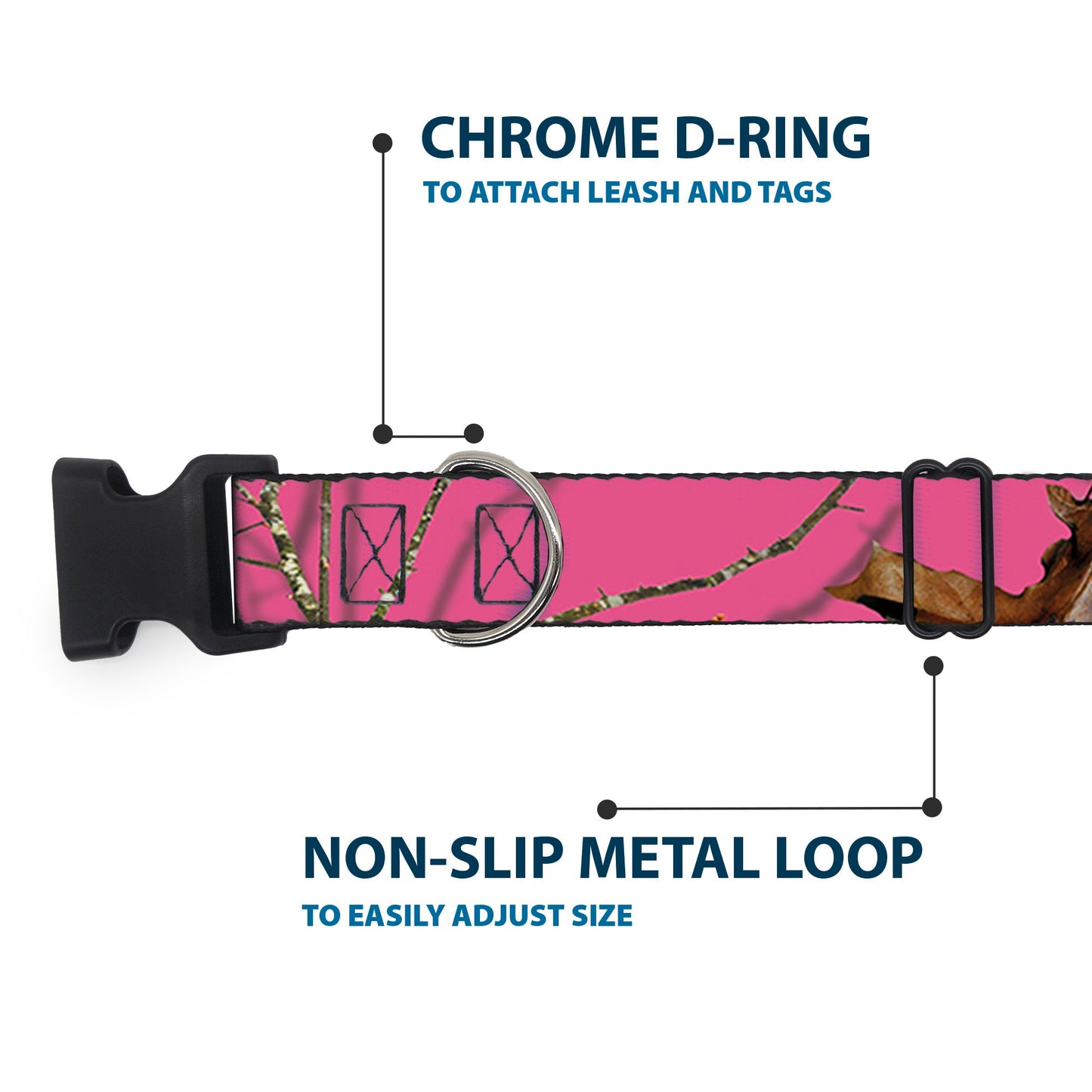 Plastic Clip Collar - Mossy Oak Country Roots Camo Fuchsia