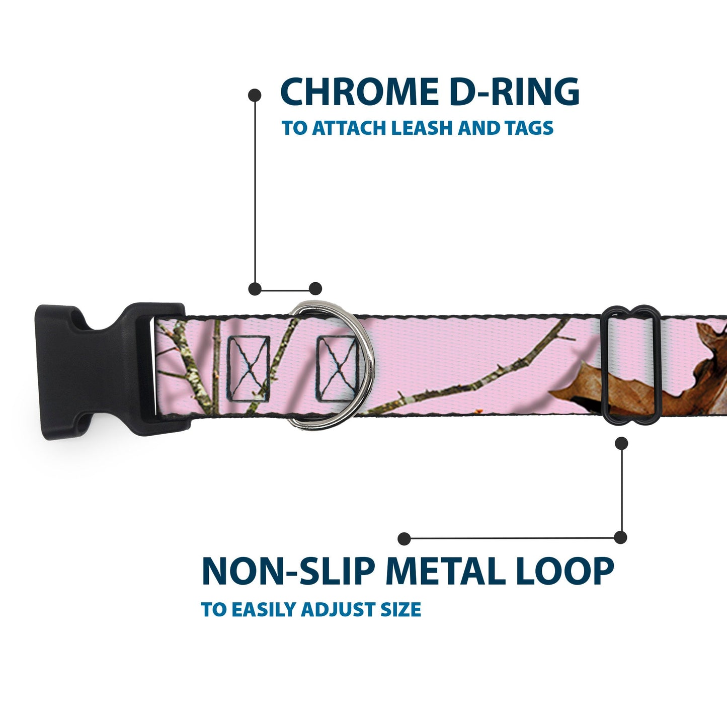 Plastic Clip Collar - Mossy Oak Country Roots Camo Baby Pink