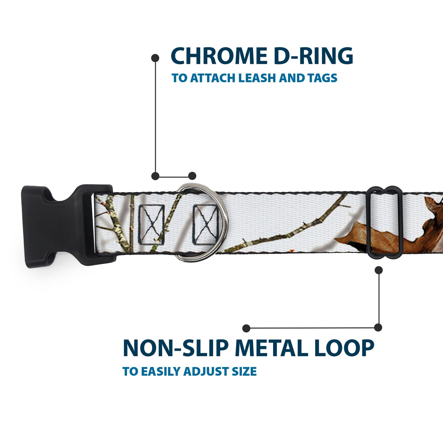 Plastic Clip Collar - Mossy Oak Country Roots Snowdrift Camo White