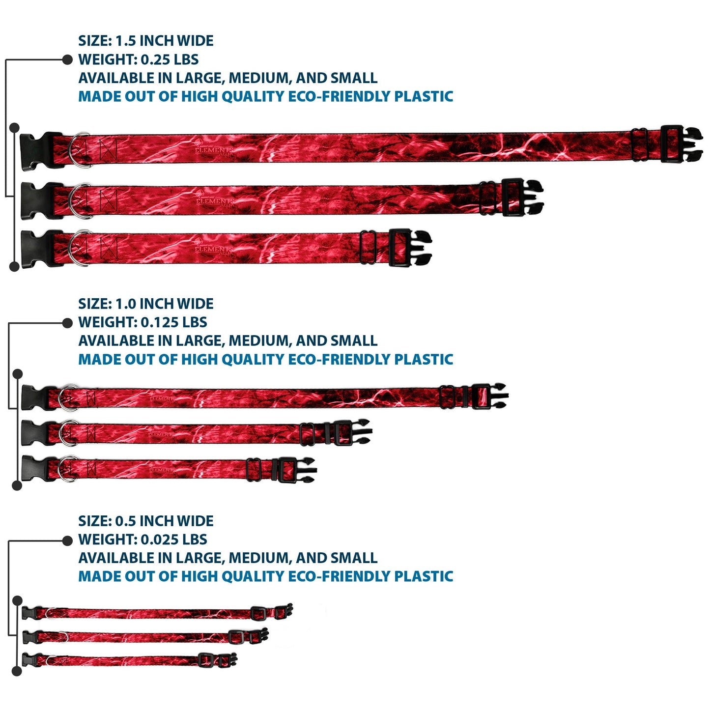 Plastic Clip Collar - Mossy Oak Elements Crimson Agua Camo Red