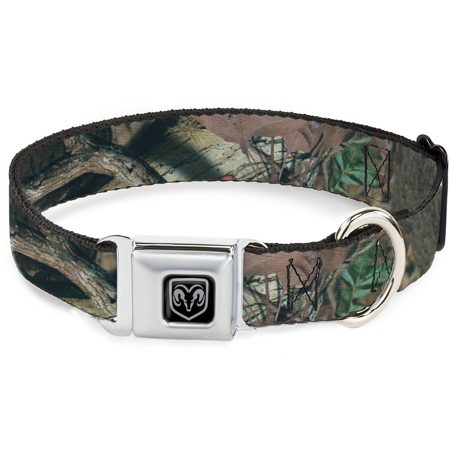 Ram Black/Silver Seatbelt Buckle Collar - Mossy Oak Break-Up Infinity