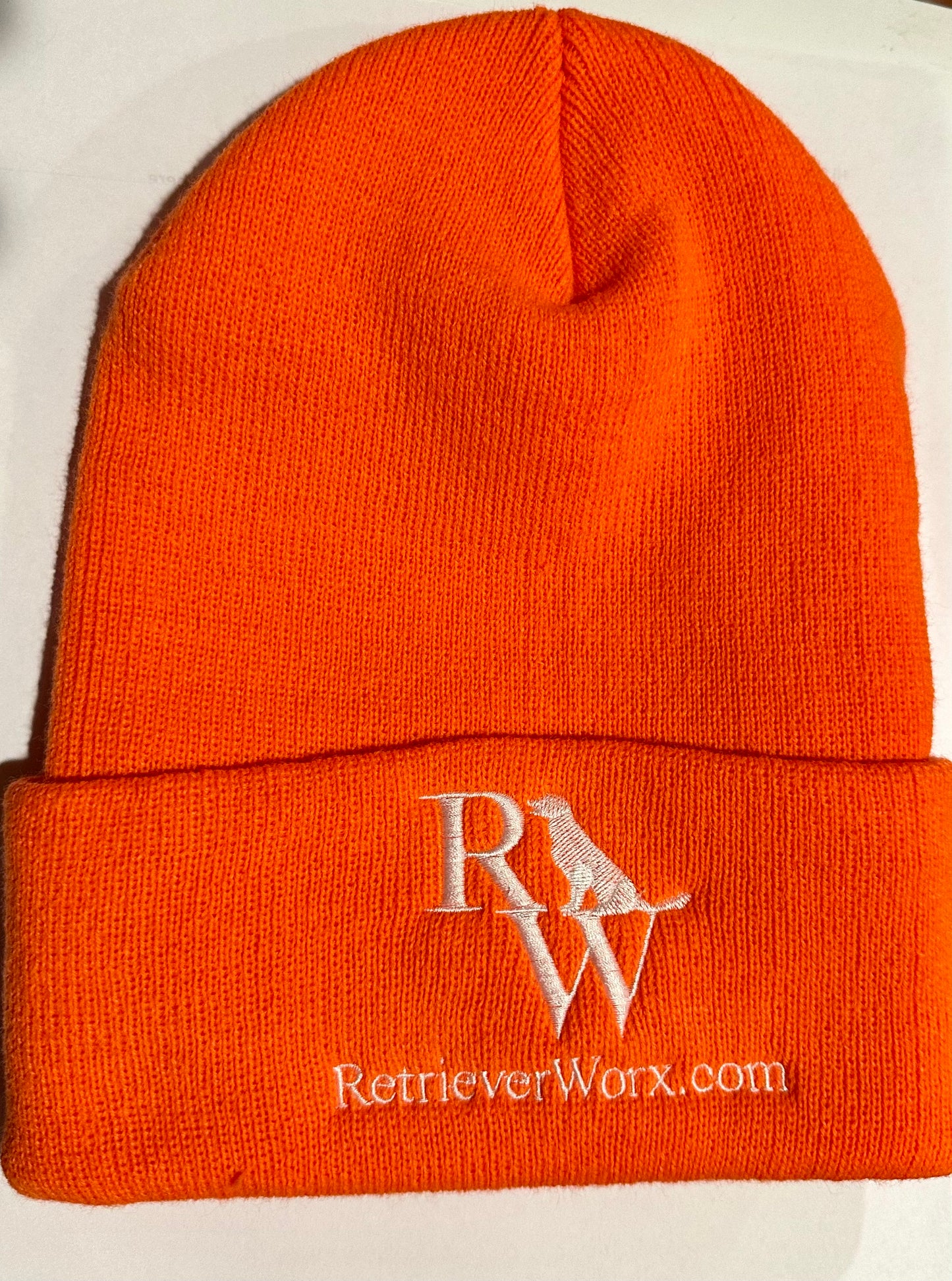 Orange Beanie for hunt test retriever training