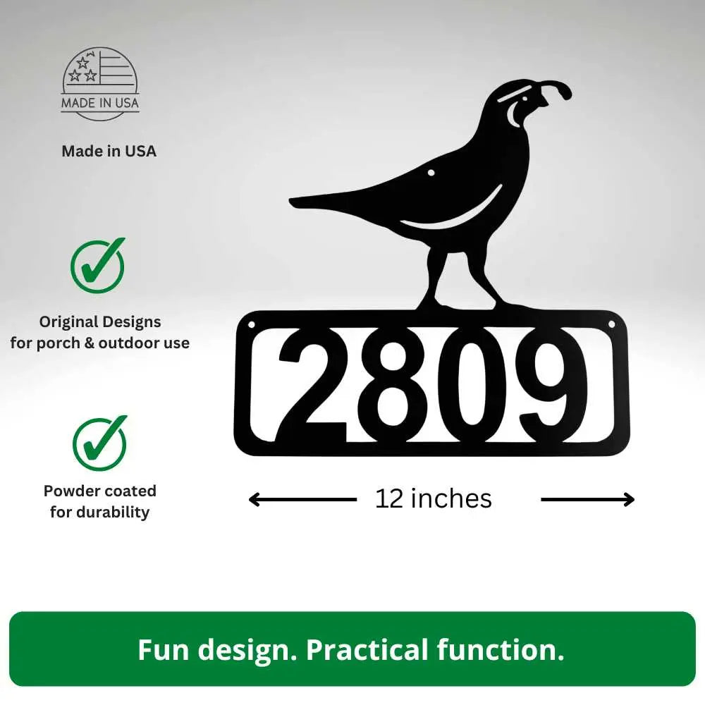 Quail Bird House Address Sign πΊπΈ Veteran Made