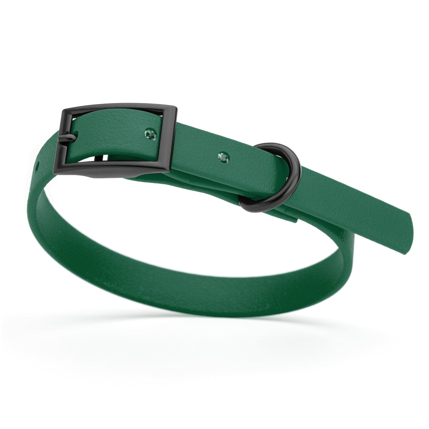 BioThane Waterproof Dog Collar - XS: L 9"-12" x W 1/2" - Black OR Brass Hardware