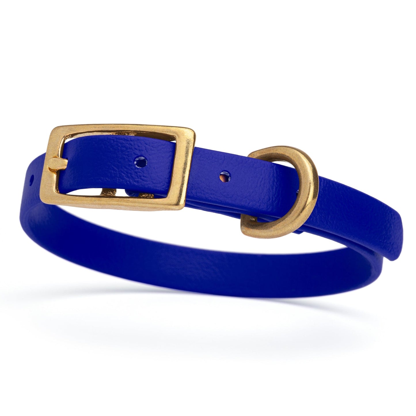 BioThane Waterproof Dog Collar - XS: L 9"-12" x W 1/2" - Black OR Brass Hardware