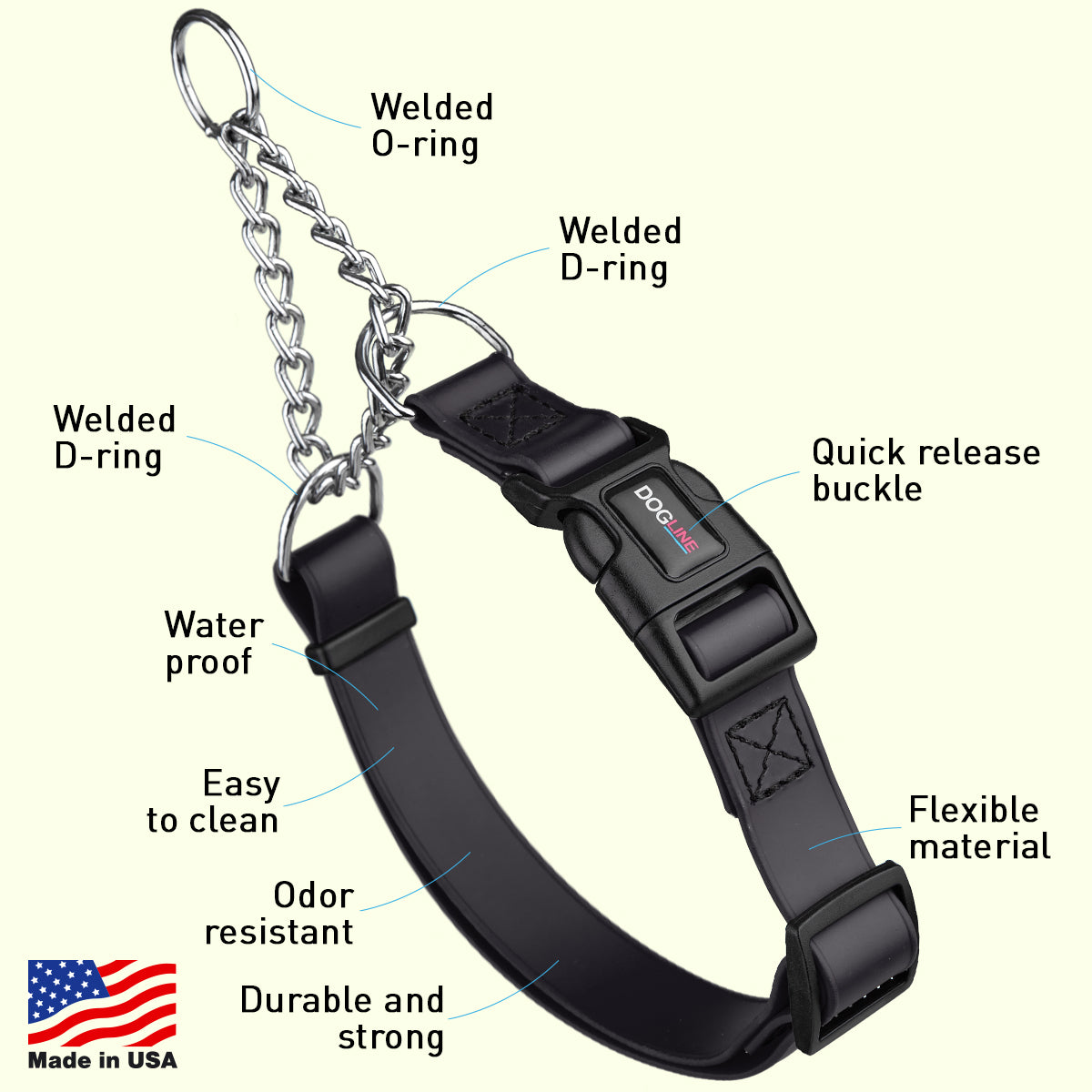 Martingale Collar with Quick Release Buckle black