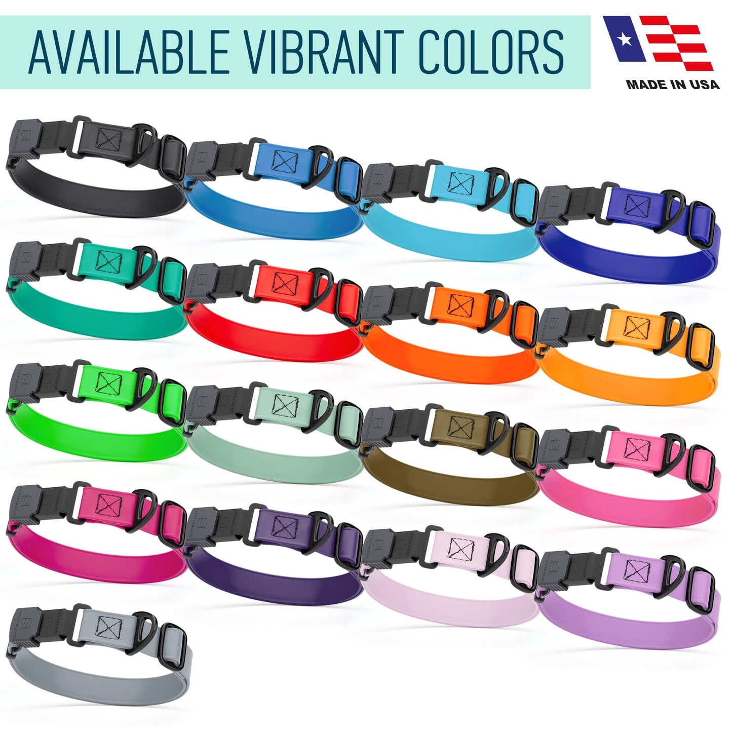 Dogline Biothane Waterproof Dog Collar with Herm Sprenger Stainless Steel Quick Release Buckle