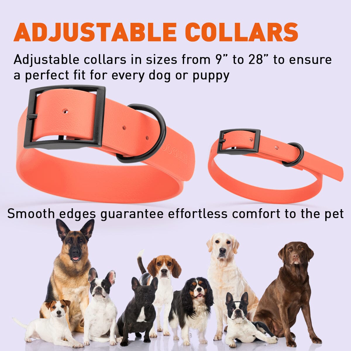 BioThane Waterproof Dog Collar - XS: L 9"-12" x W 1/2" - Black OR Brass Hardware