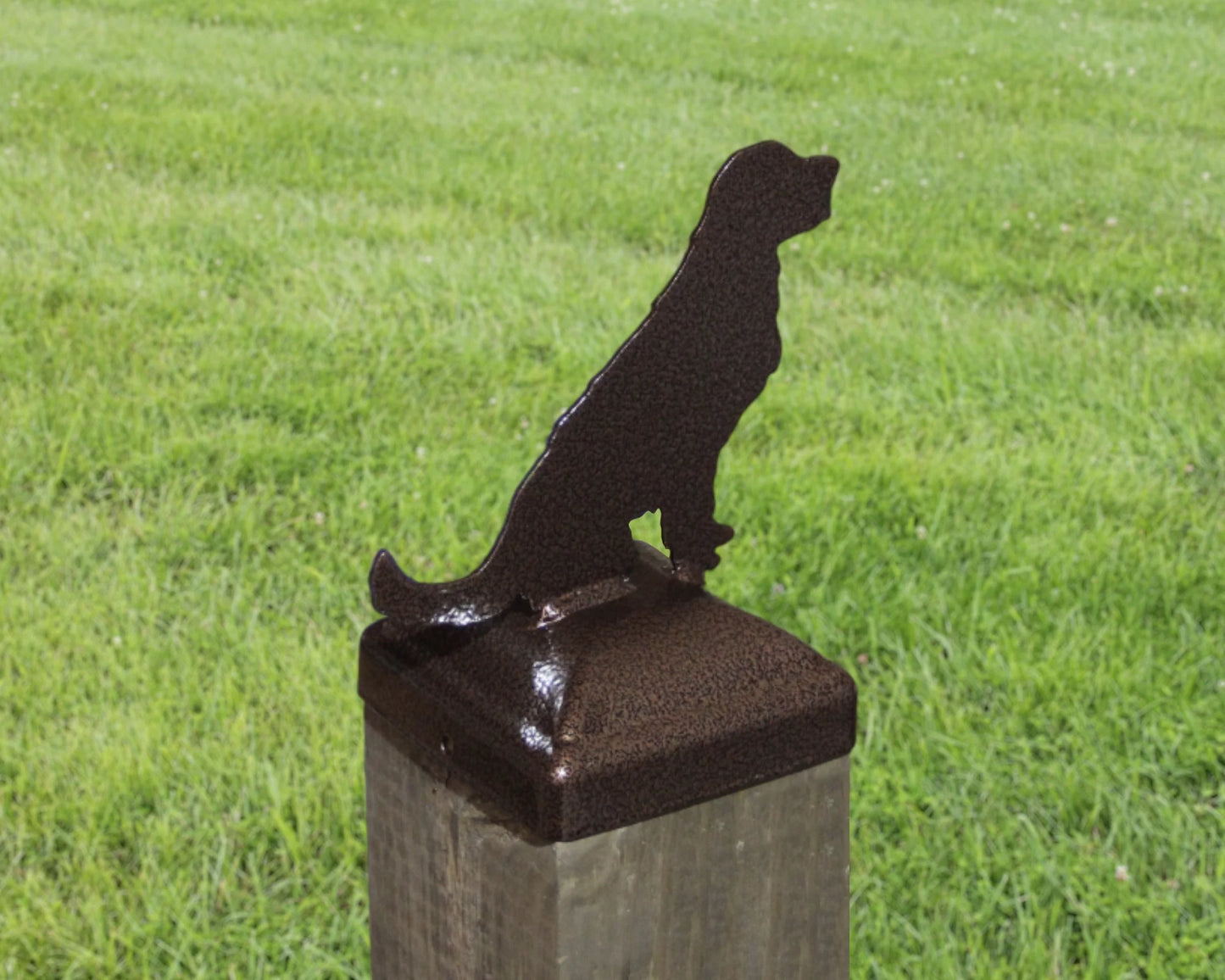 Hand Made 4x4 Golden Retriever Post Cap (Fits 3.5 x 3.5 Post Size) Veteran Made 🇺🇸