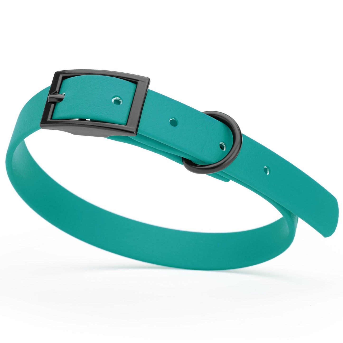 BioThane Waterproof Dog Collar - XS: L 9"-12" x W 1/2" - Black OR Brass Hardware