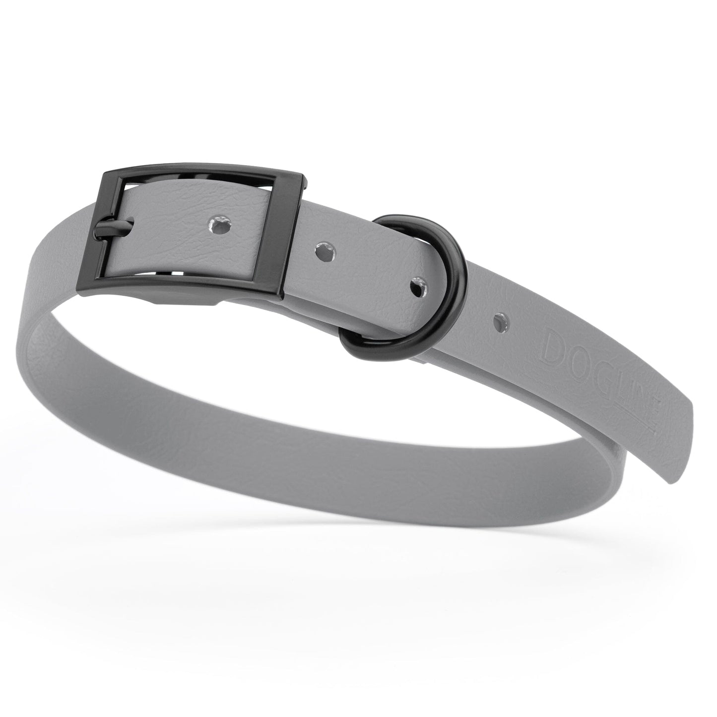 BioThane Waterproof Dog Collar - XS: L 9"-12" x W 1/2" - Black OR Brass Hardware