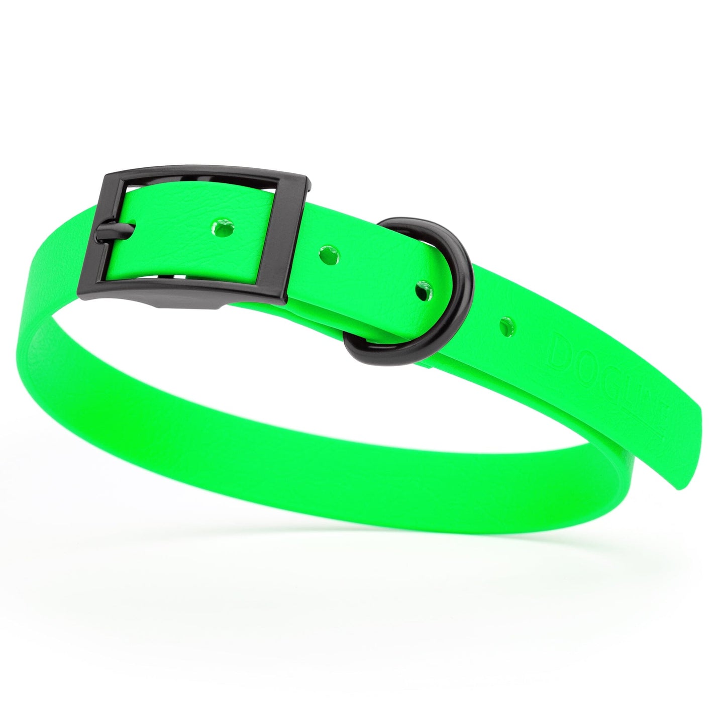 BioThane Waterproof Dog Collar - XS: L 9"-12" x W 1/2" - Black OR Brass Hardware