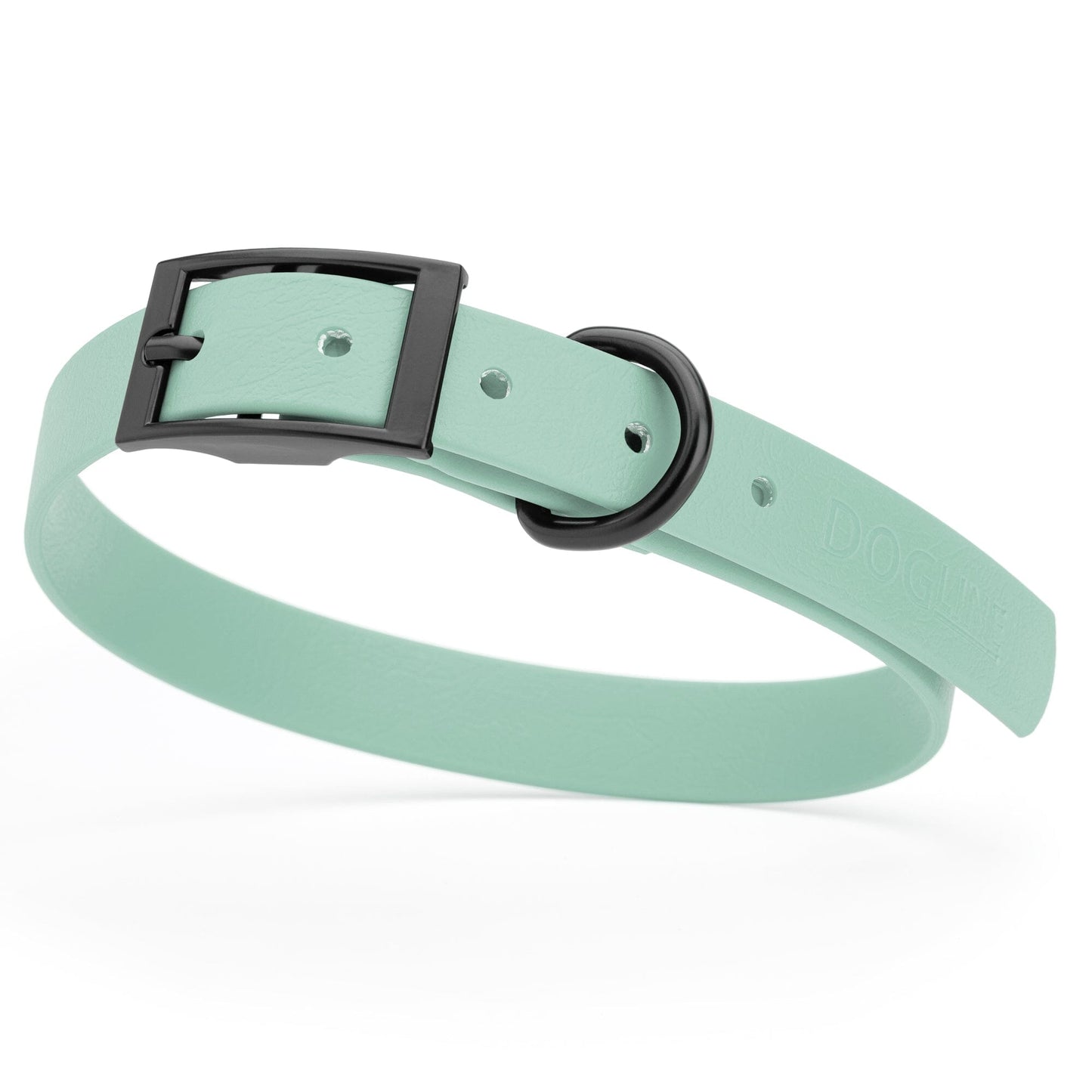 BioThane Waterproof Dog Collar - XS: L 9"-12" x W 1/2" - Black OR Brass Hardware