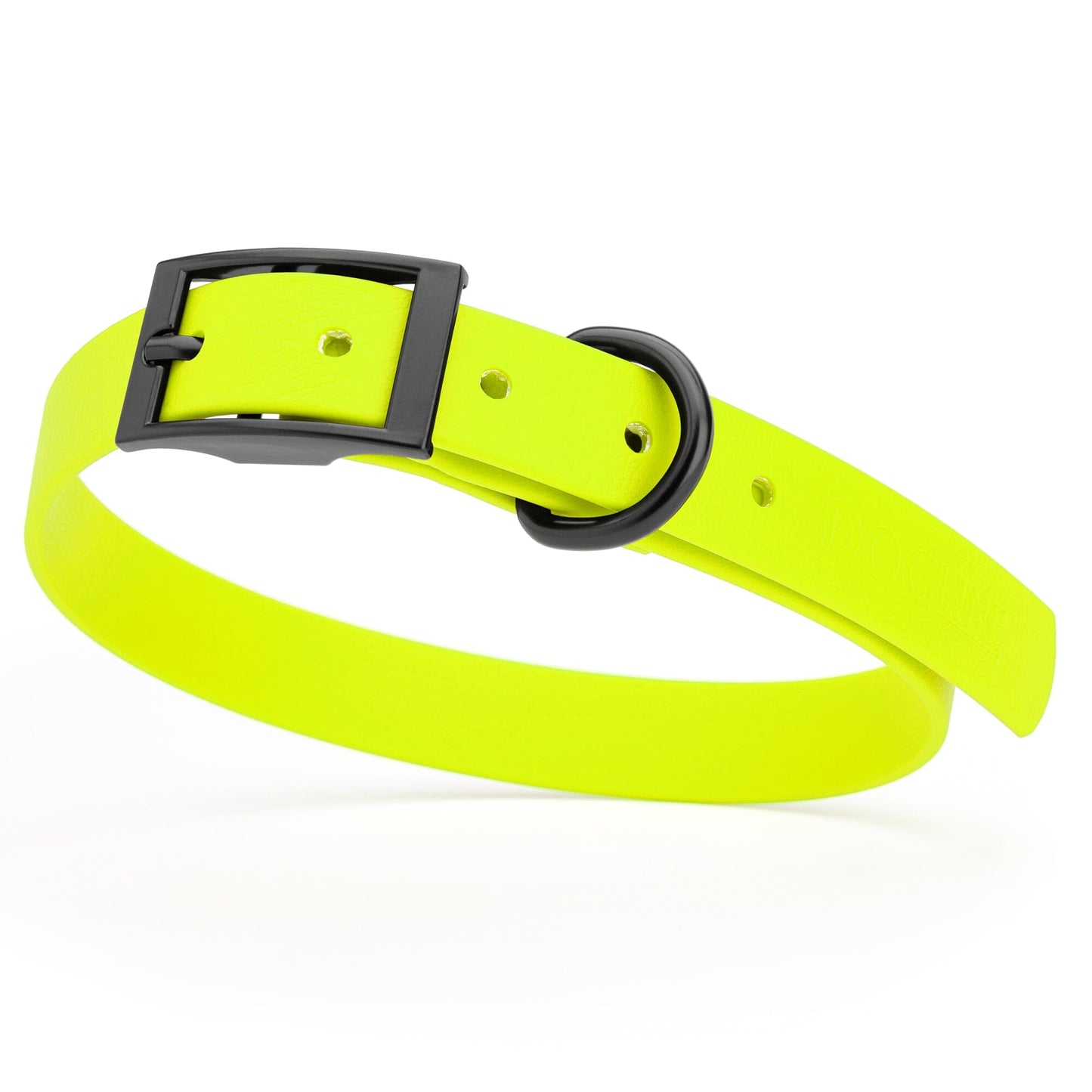 BioThane Waterproof Dog Collar - XS: L 9"-12" x W 1/2" - Black OR Brass Hardware