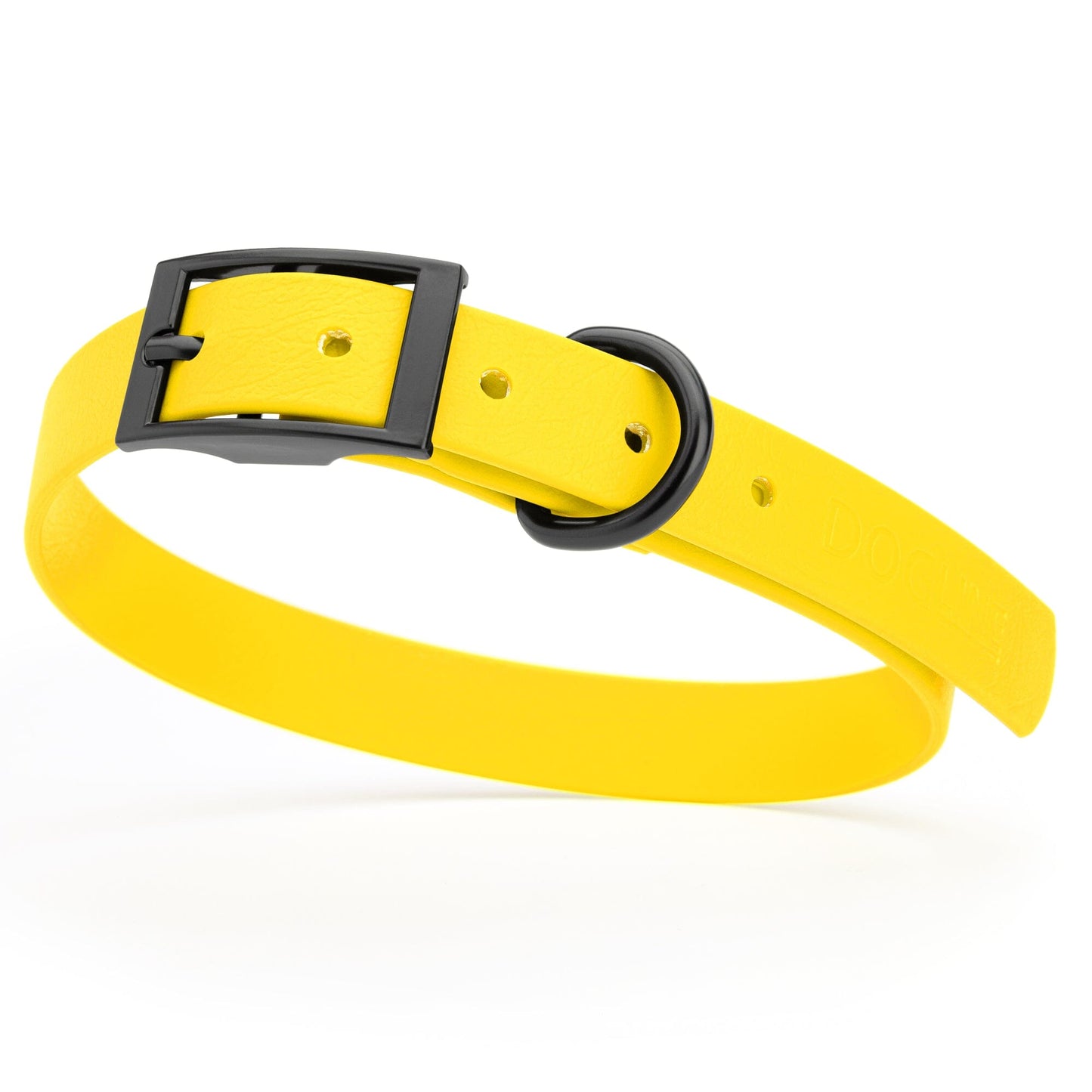 BioThane Waterproof Dog Collar - XS: L 9"-12" x W 1/2" - Black OR Brass Hardware