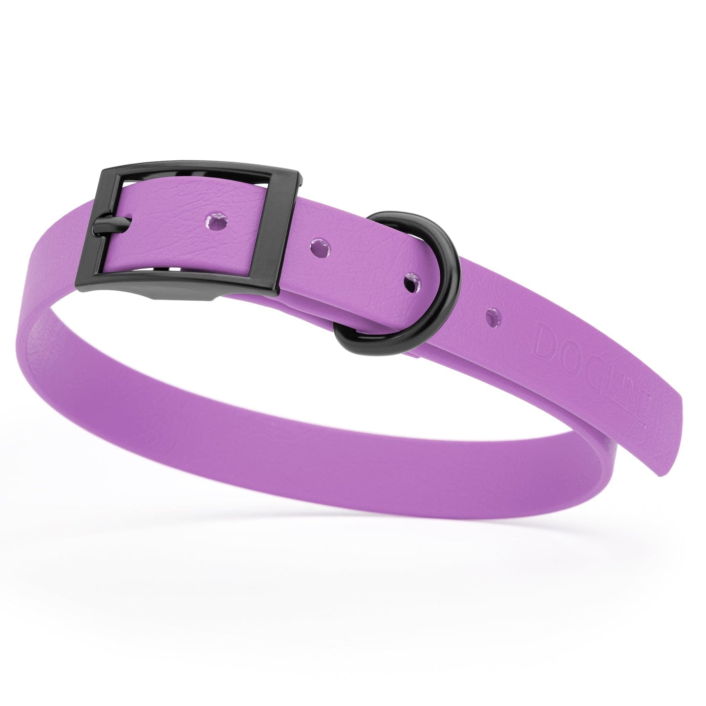 BioThane Waterproof Dog Collar - XS: L 9"-12" x W 1/2" - Black OR Brass Hardware