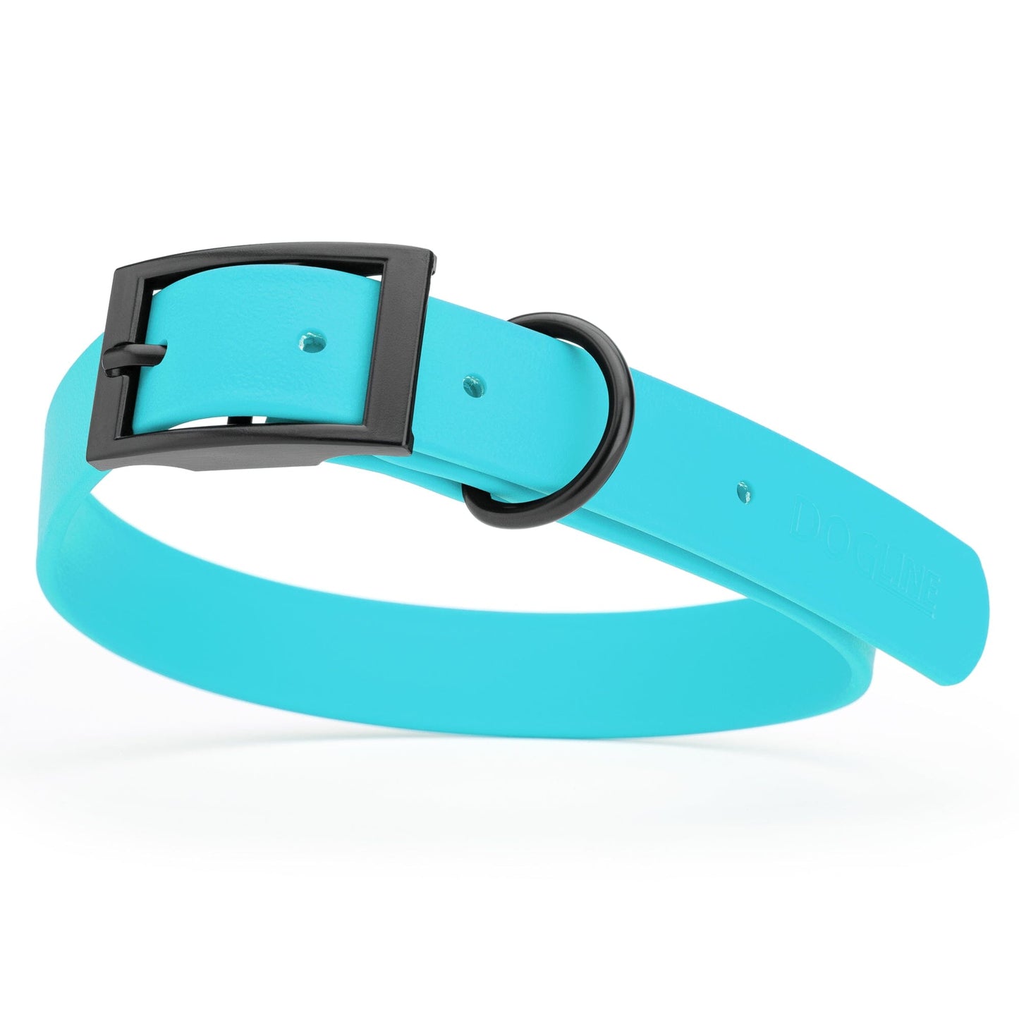 BioThane Waterproof Dog Collar - XS: L 9"-12" x W 1/2" - Black OR Brass Hardware