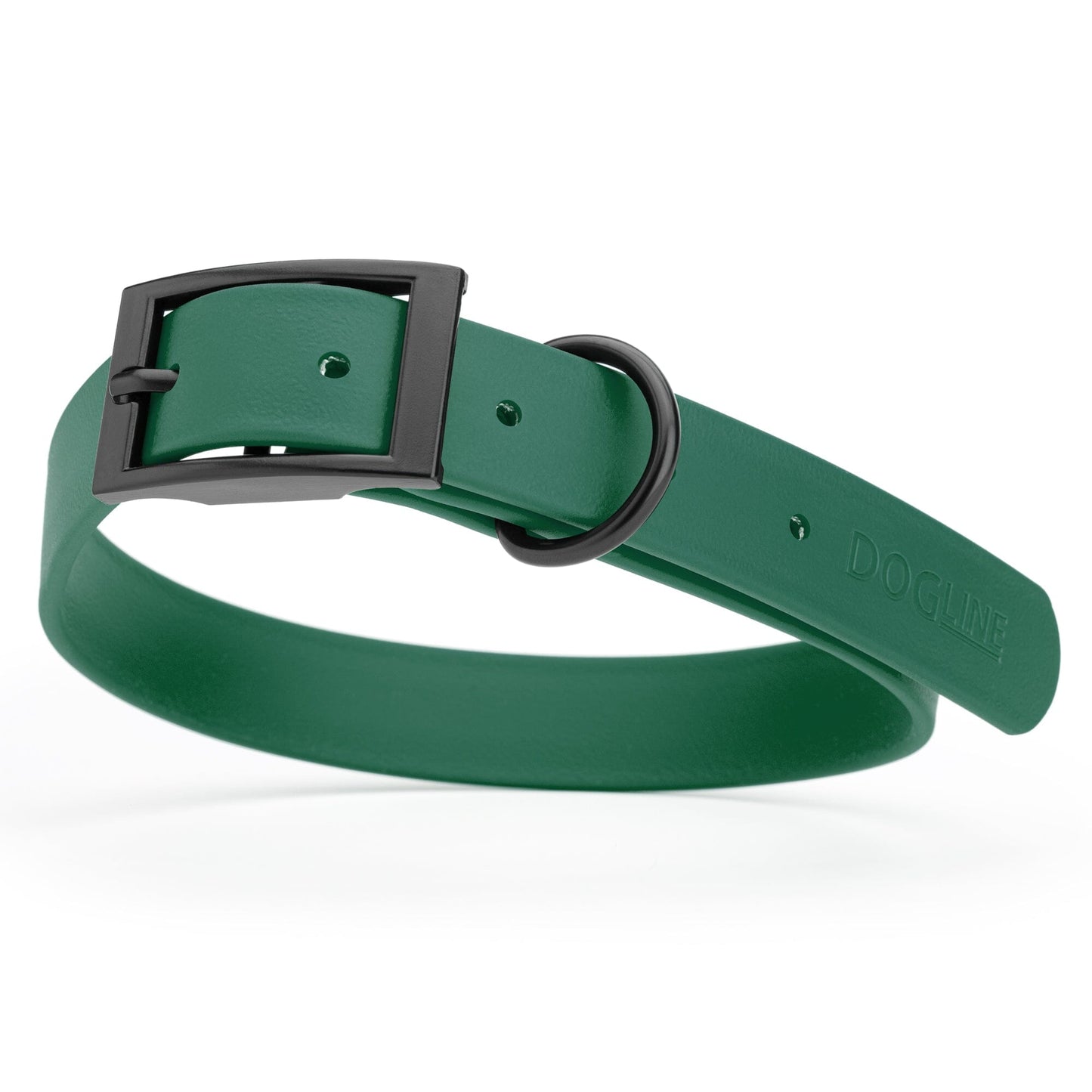 BioThane Waterproof Dog Collar - XS: L 9"-12" x W 1/2" - Black OR Brass Hardware
