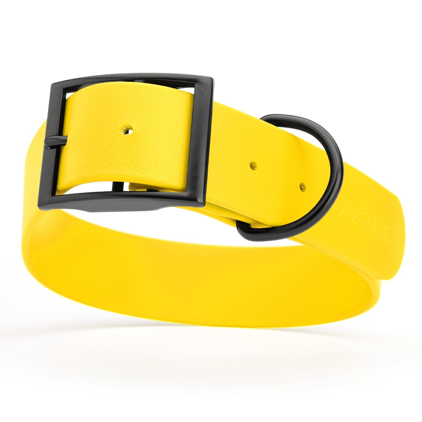 BioThane Waterproof Dog Collar - XS: L 9"-12" x W 1/2" - Black OR Brass Hardware