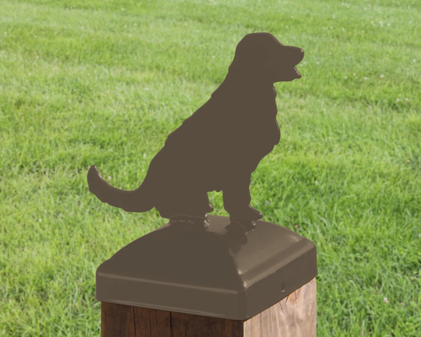 Hand Made 4x4 Golden Retriever Post Cap (Fits 3.5 x 3.5 Post Size) Veteran Made 🇺🇸