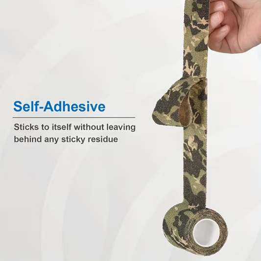 Self adhering camouflage first aid wrap