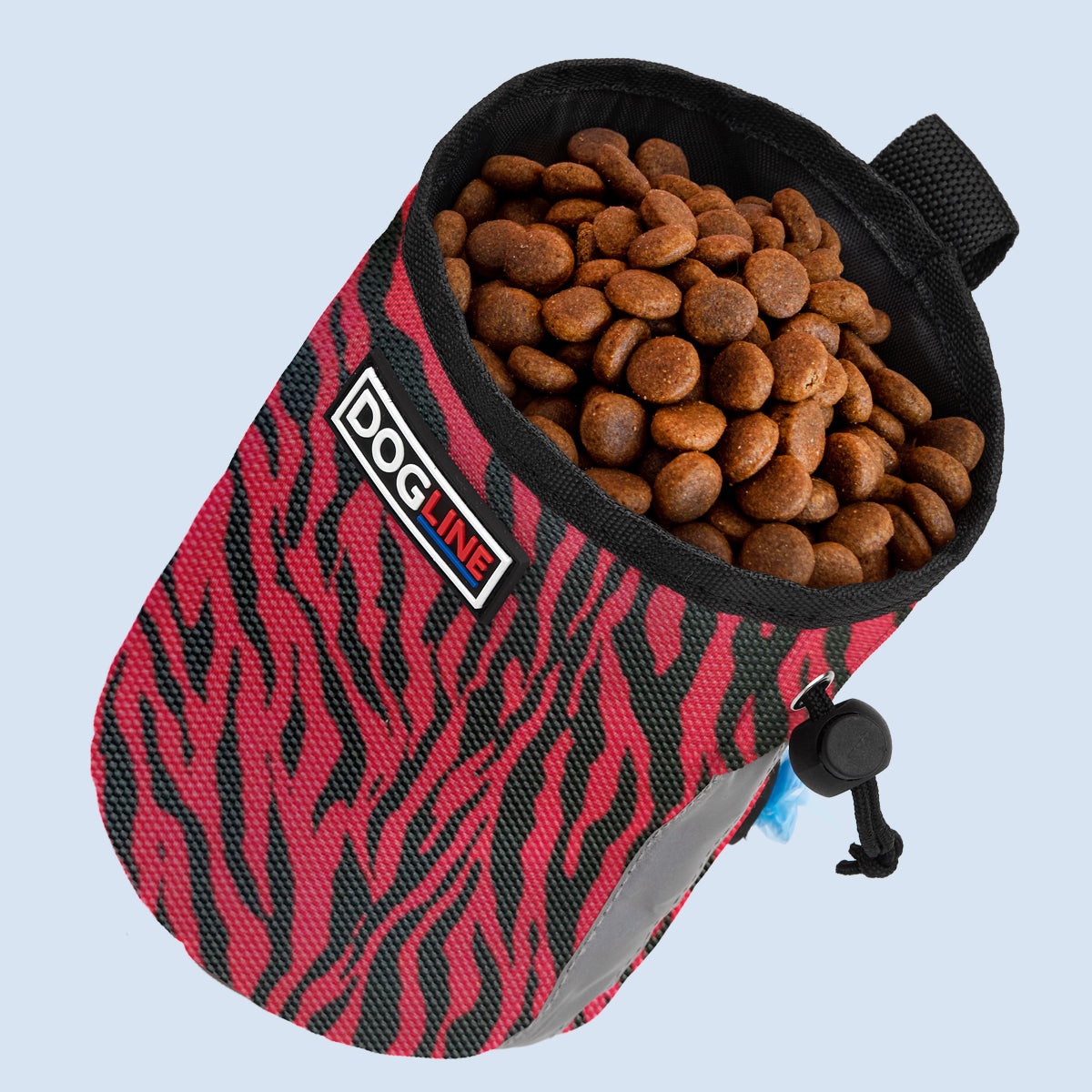 Dog treat bag red zebra