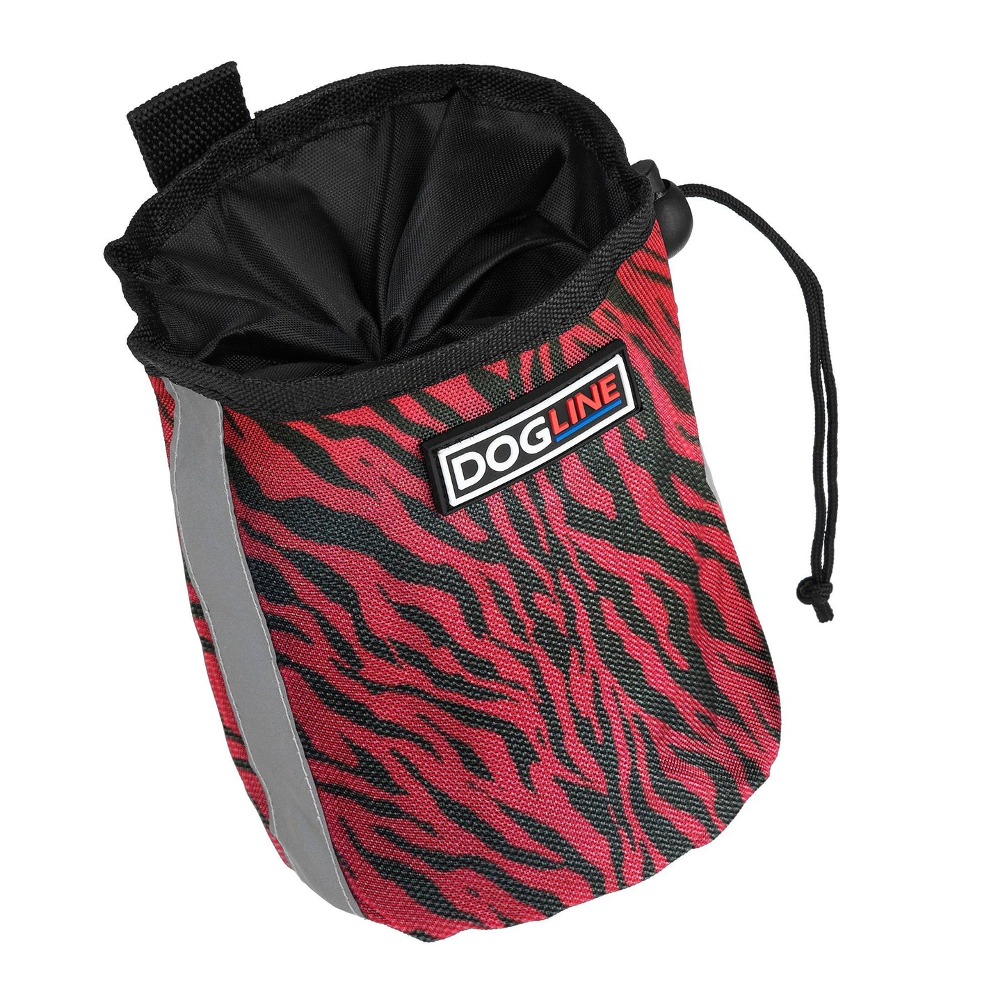 Dog treat bag zebra red