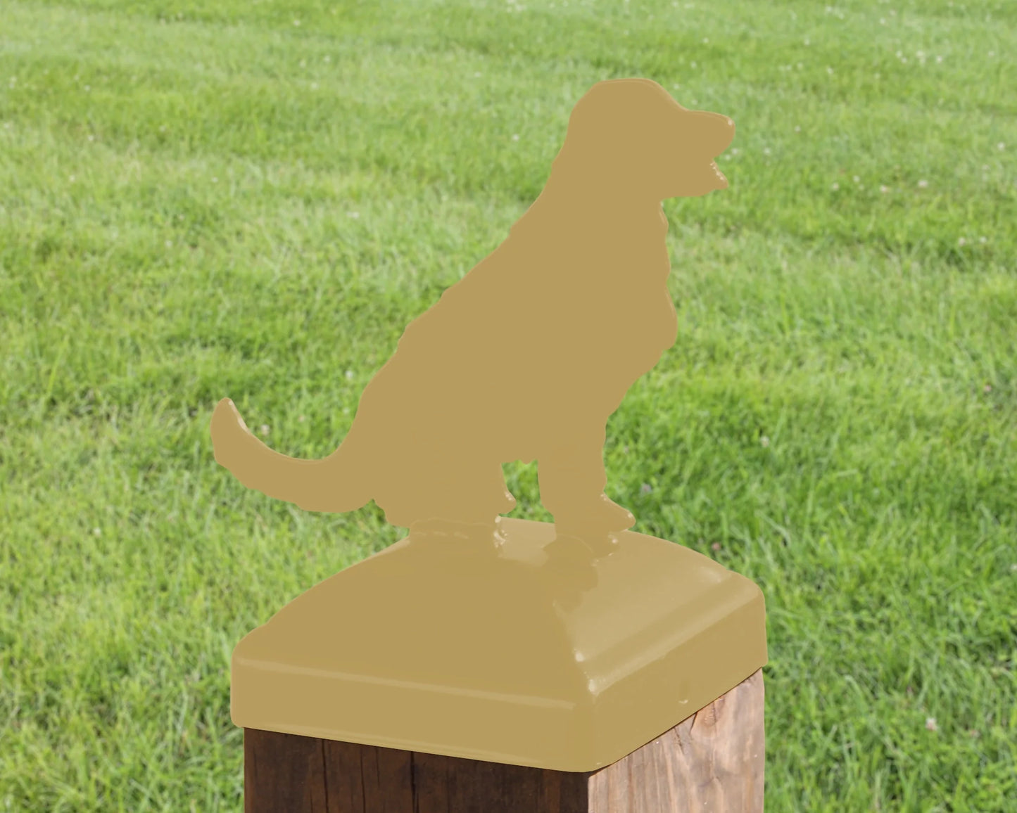 Hand Made 4x4 Golden Retriever Post Cap (Fits 3.5 x 3.5 Post Size) Veteran Made 🇺🇸