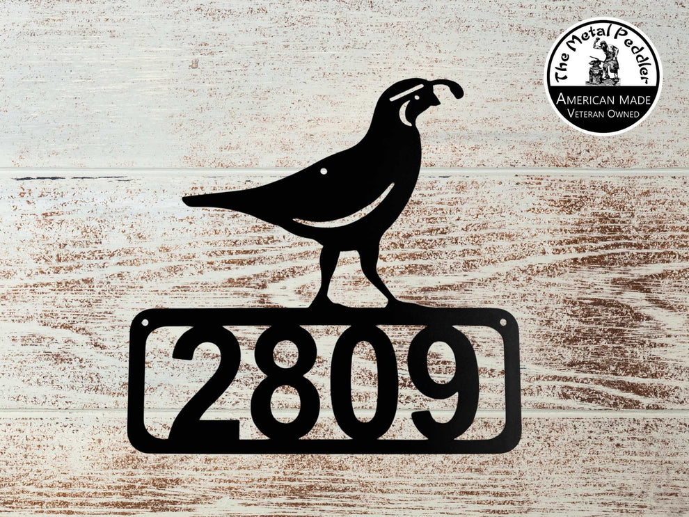 Veteran Made 🇺🇸 Quail Bird House Address Sign – Retrieverworx