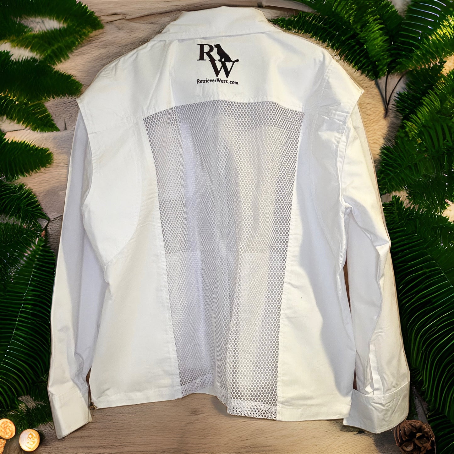 Retrieverworx white handler jacket back