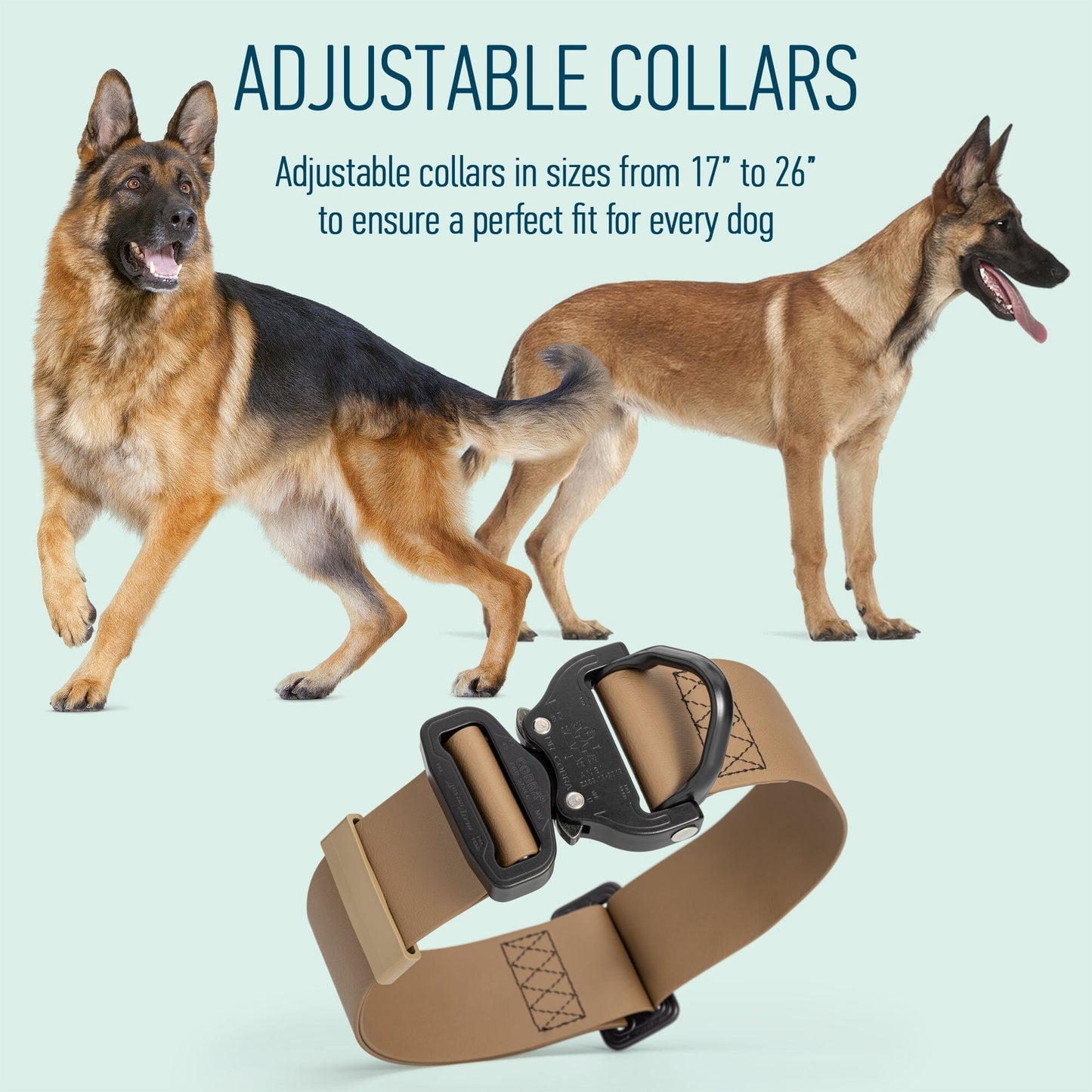 Viper BioThane Tactical Dog Collar with Cobra Buckle, 1.75" Wide