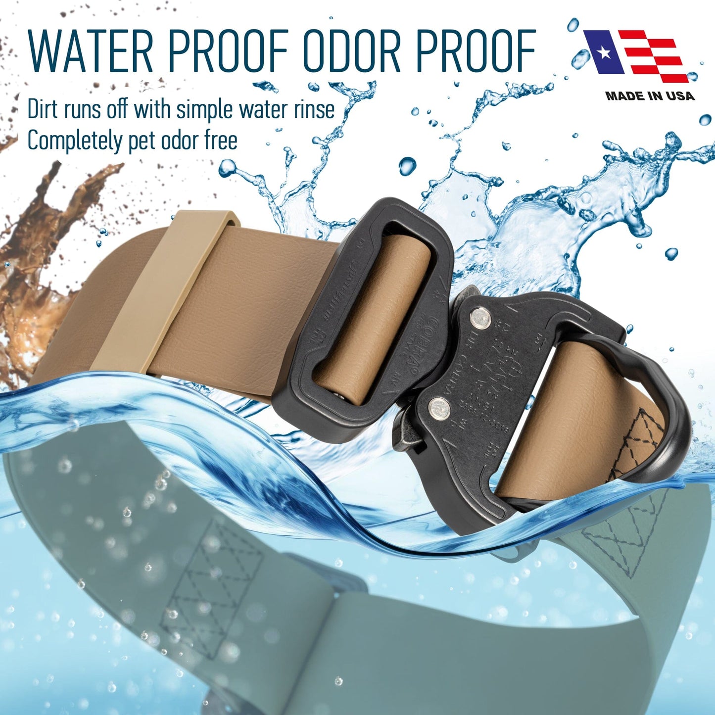 Viper BioThane Tactical Dog Collar with Cobra Buckle, 1.75" Wide