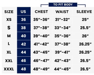 Retrieverworx handlers jacket size chart 1